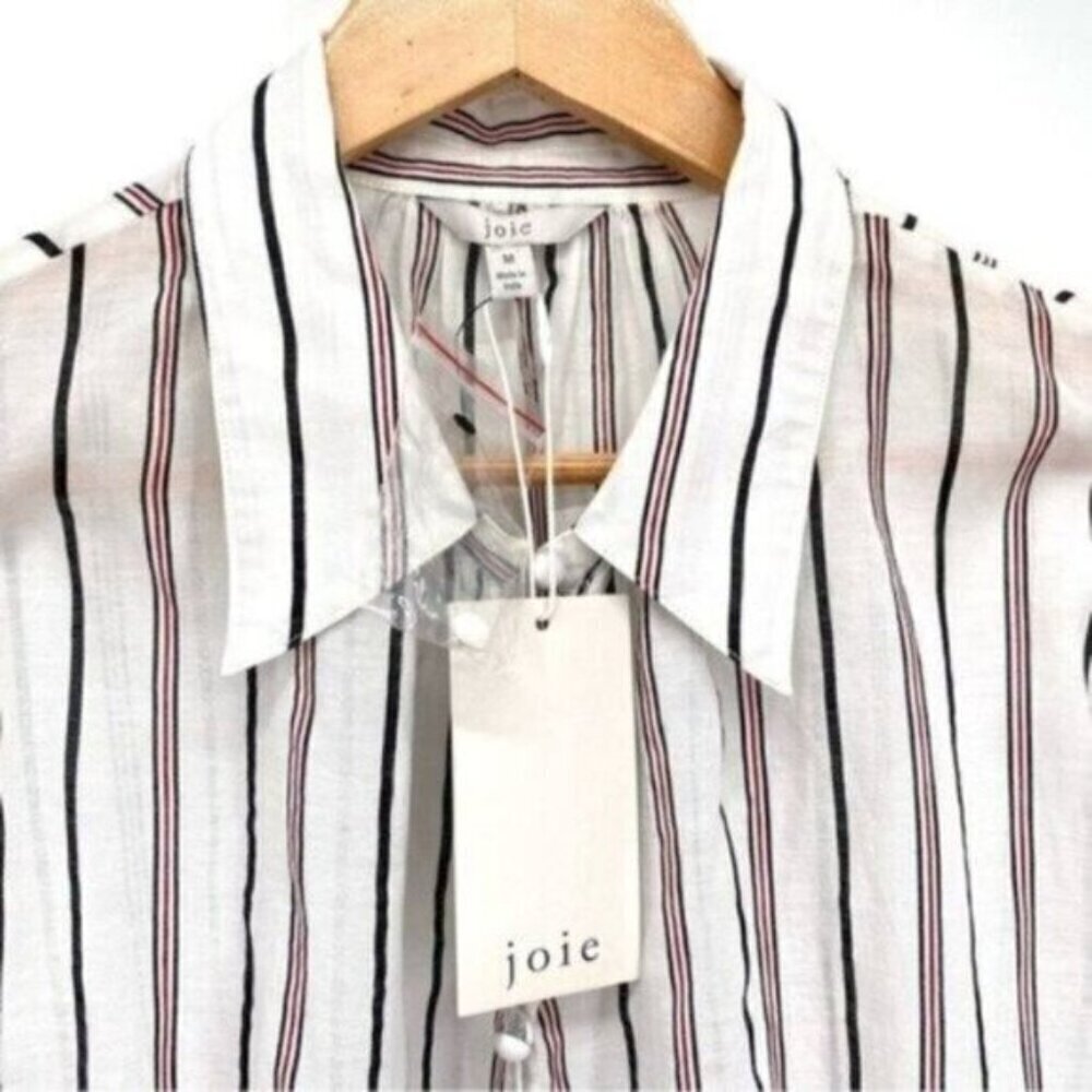 Joie Minya Striped Button Front Blouse Top New - Picture 5 of 15